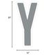 Silver Letter (Y) Corrugated Plastic Yard Sign, 30in